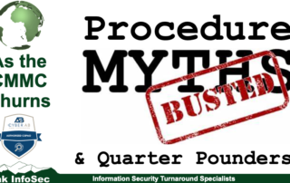Procedure Myths Busted, an As the CMMC Churns episode, dives into headaches caused by the "compliance" industry.