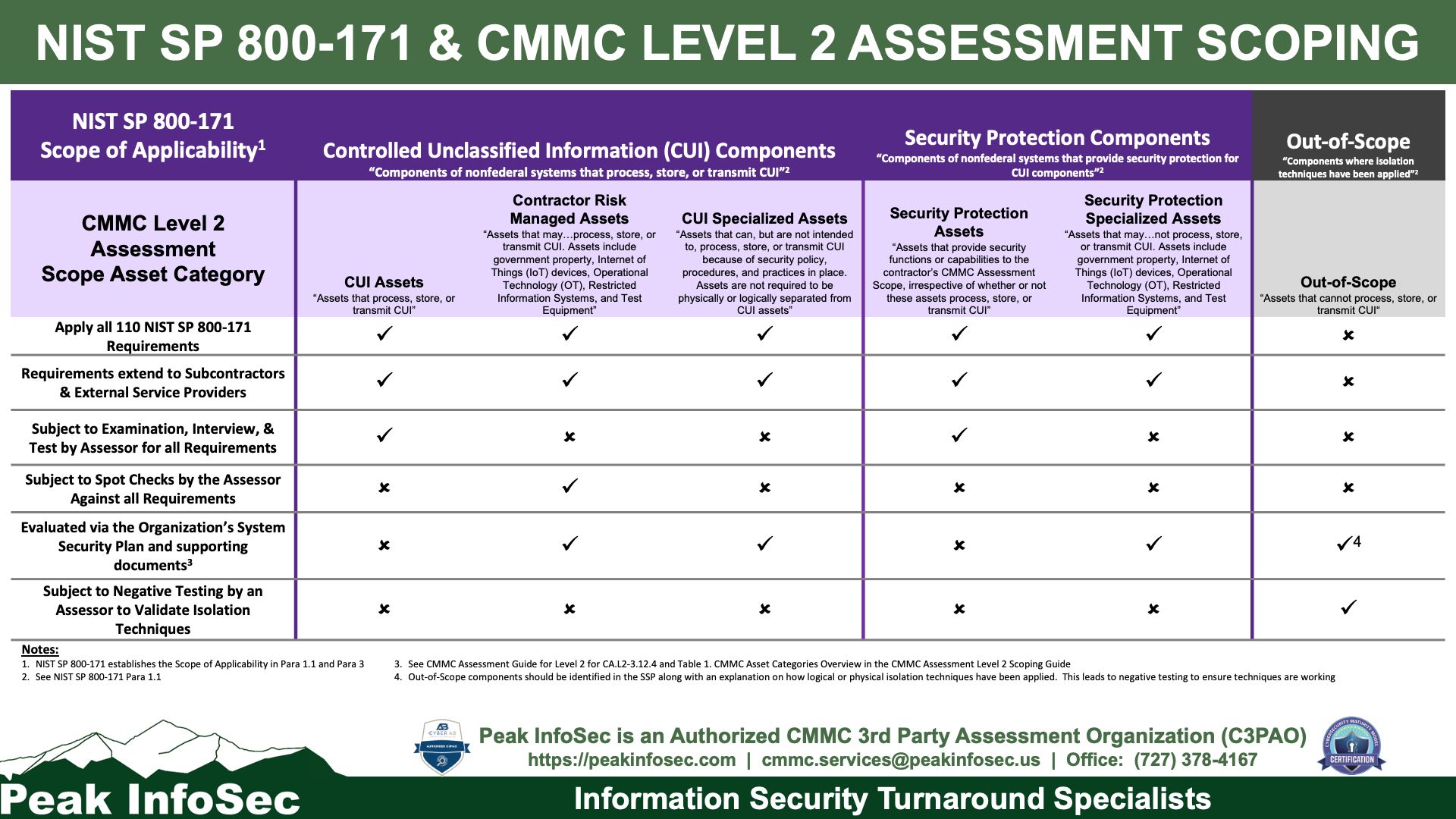 NIST SP 800 171 and CMMC Level 2 Assessment Scoping Infographic