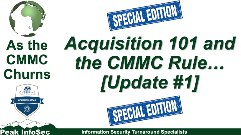 Acq101 and CMMC Rule-Update #1
